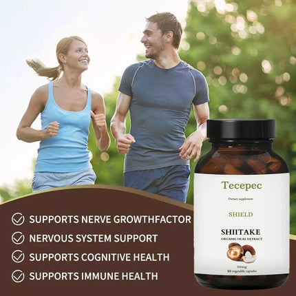 Shiitake Mushroom Extract Capsules - Immune Support Supplement, Heart Health, Memory, Focus, and Overall Well-Being