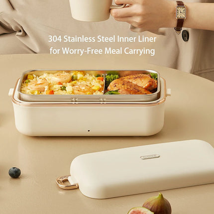 Electric Lunch Box Office Fast Heated Lunch Box Portable Water-free Food Heater 304 Stainless Steel Insulated Lunch Box