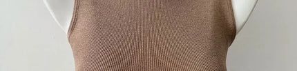 Korean Sle Knitted Vest Women's Base Layer Tank Top Svel f High Collar Spring Autumn Winter Inner And Outer Wear