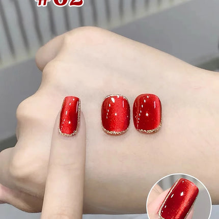 MIANEL 12ML Burning Love Cat Eye Gel Polish 2025 New Arrival - Brightening Dragon Fruit Pink with Glass Bead Cat Eye Nail Art
