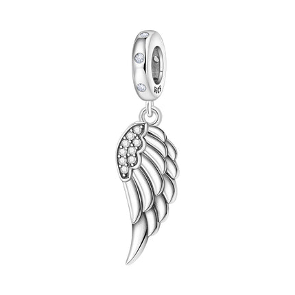 S925 Sterling Silver Charm Bead Angel Prayer Travel Memorial Pendant Fine Birthday Gift Fit Bangle Bracelet Necklace DIY Jewelry