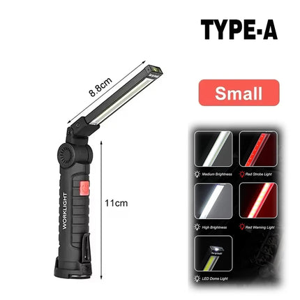 Multifunctional Folding Work Light Portable Rechargeable Flashlight Hook Magnetic Camping Light Outdoor Car Repair Emergency
