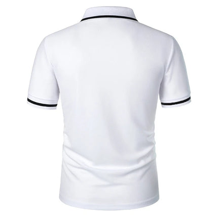 New Summer Men's Short Sleeve Polo Shirts Solid Business Casual Tees Fashion Breathable Loose Patchwork Tops Pockets Male Polos