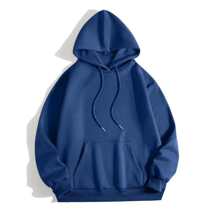 Men's New Solid Loose Street Casual Hooded Long Sleeve Simplicity Fashion Pullovers Top Korean Trend Men Clothes Spring Autumn