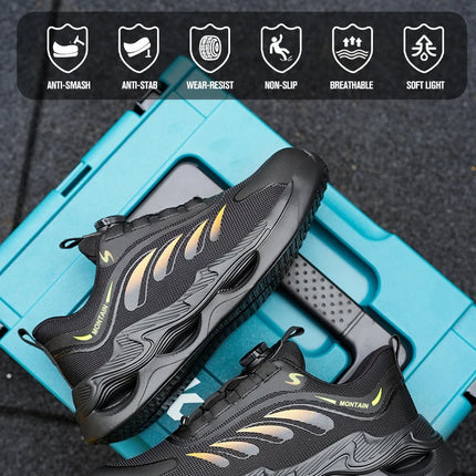 Rotary Button New Safety Shoes For Men Men's Work Shoes High Quality Steel Toe Sneakers Men's Shoes Work Safety Shoes