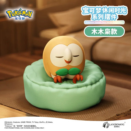 Pokemon Anime Action Figures Leisure Time Series Sleeping Position Ornament Pikachu Meowth Rowlet Model Toys Birthday Gift