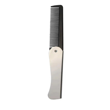 1pc Foldable Anti Static Pocket Steel Comb Men's Oil Head Portable Beard Comb Foldable Styling Tool Special for real hair wigs