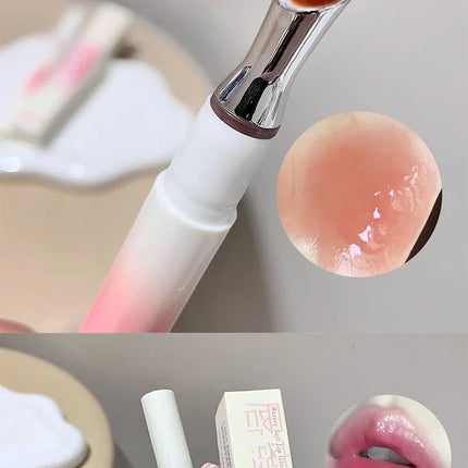 Kakashow Mirror Watery Lip Gloss Iron Brush Head Jelly Lipgloss Moisturizing Lip Tint Lipstick Nature Nude Lips Makeup Cosmetics