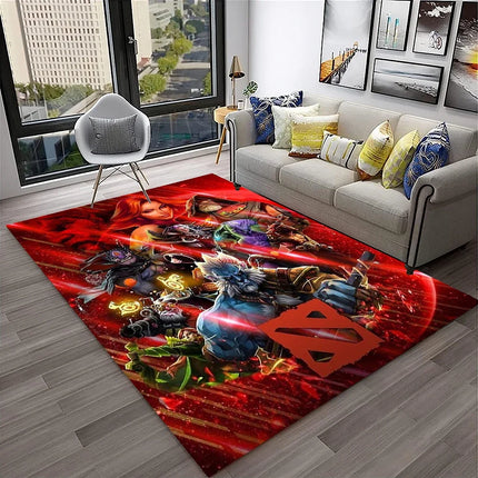 3D Classics Game Dota2 Gamer HD Carpet Rug for Home Living Room Bedroom Sofa Doormat Decor, Kids Play Area Rug Non-Slip Floor Mat