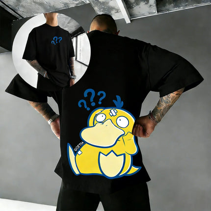 Pokemon Anime Psyduck Printed T-shirt Men's and Women's T-shirt Men's Tops Harajuku Y2K T-shirt 2026 Summer New Tee Streetwear