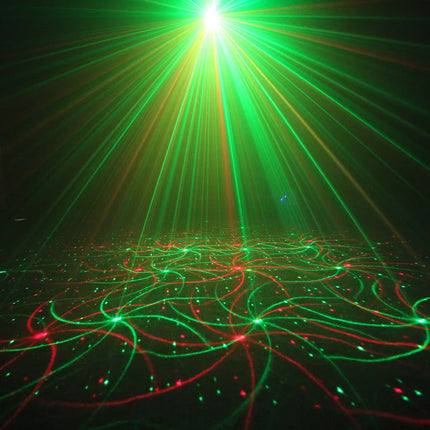 ESHINY Mini 4in1 Pattern Effect R&G Audio Star Whirlwind Laser Projector Stage Disco DJ Club Bar KTV Family Party Light Show P14