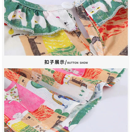 RAISE Children Summer Shirts Outfits Boys Vacation Suit 2026 Kids Girls Print Dress Brother Sister Outfits Siblings Matching Set