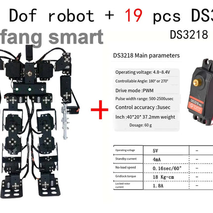 19 DOF Robot Educational Robot Kit for Ardunio Humanoid Robotic Walking with MG996 Programming Robot Kit 20KG Servo Technic Part