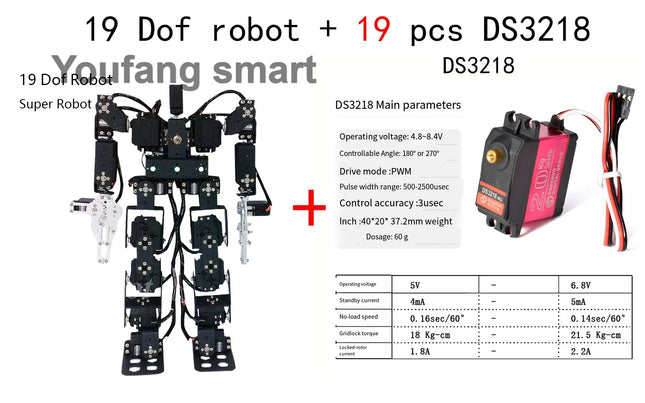 19 DOF Robot Educational Robot Kit for Ardunio Humanoid Robotic Walking with MG996 Programming Robot Kit 20KG Servo Technic Part