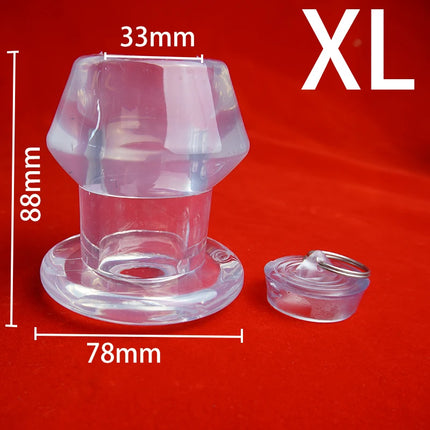 Hollow Anal speculum Plug Dilator,Ass Tunnel But Butt Plugs,Analplug Buttplug Butplug with Stopper,Clear Anus stretcher Sex Toys