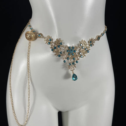 Sexy Sapphire Collar Body Chain Multiple Styles of Nipple Clamps Chest Restraint Fetish Female Accessories SM Anal Self-Pleasure
