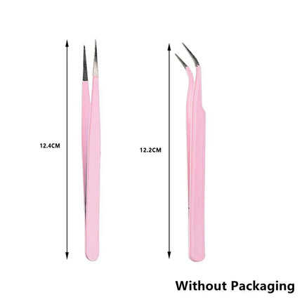 1/2PC Stainless Steel Straight Curved Colored Tweezer for Nail Art Sticker Rhinestone Picking Tool Makeup False Eyelash DIY Tool