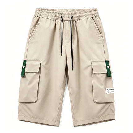 Summer Men Cargo Shorts Multi Pocket Elastic Drawstring Waist Loose Casual Outdoor Sports Workout Daily Beach Streetwear Bottoms