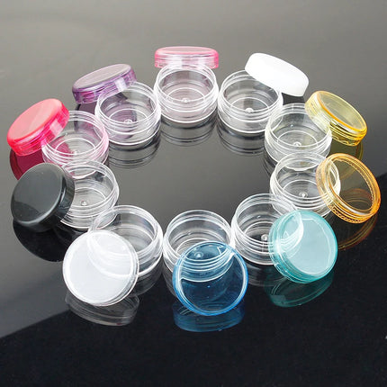 70/105pcs 3ml Empty Plastic Cosmetic Makeup Jar Pots 3g Transparent Sample Bottles Eyeshadow Cream Lip Balm Container with Cap