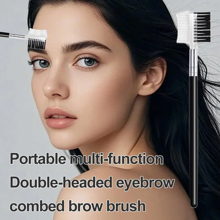 Dual-Headed Eyebrow Comb Makeup Brush Beauty Tool Professional Lash & Brow Comb, Dual-Sided Brush Creates Groomed Lashes & Brows