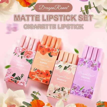 4PCS Velvet Matte Lipstick Set Long Lasting Waterproof Non Stick Lip Makeup Creative Cigarette Design Sexy Beauty