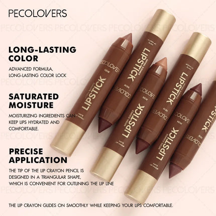 1PC Deep Brown Series-Matte Lip Liner and Lipstick-Waterproof, Sweat-proof, Long-lasting-Dual Use-Everyday Makeup-Easy-to-Apply