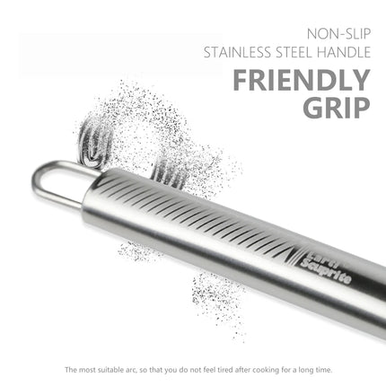 1-Pack Silicone Kitchenware Cooking Utensils Heat-resistant Stainless Steel Handle Soup Spoon Pasta Colander Kitchen Accessories