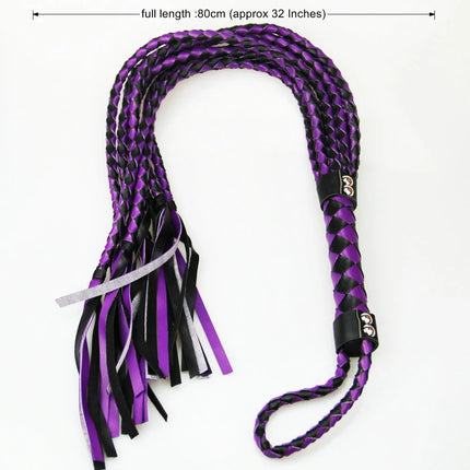 80CM Long Leather Hand-Knitted 8Tails Whip BDSM Fetish Flogger Adult Erotic Toys For Couples Slave SM Queen Master Spank
