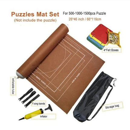 1500-3000pcs Felt Puzzle Mat Set 10color Available Puzzle Playing Blanket with Portable Travel Storage bag Puzzle Accessories