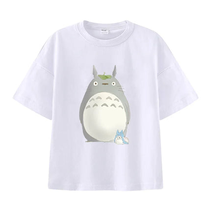 Summer Cartoon Miyazaki Totoro Print Children's Cotton T-shirt Short-sleeve Street Fashion Girls Clothes Cute Funny Kid Tees Top