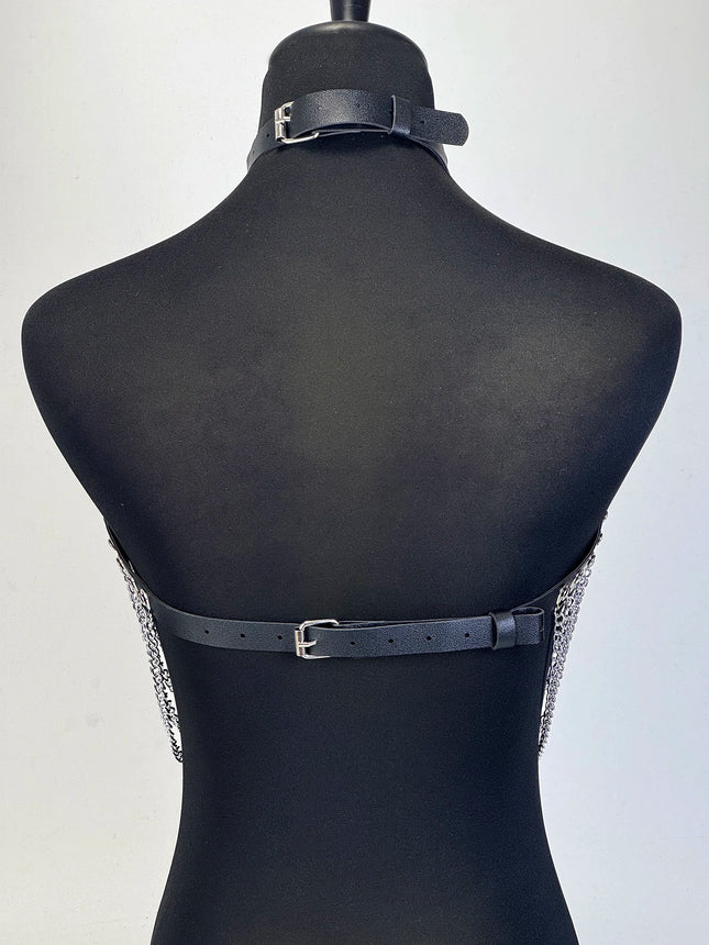 Fashion Chest Chain for Women Sexy PU Leather Body Harness Tassel Chain Bdsm Bondage Belts Clothing Exotic Accessories