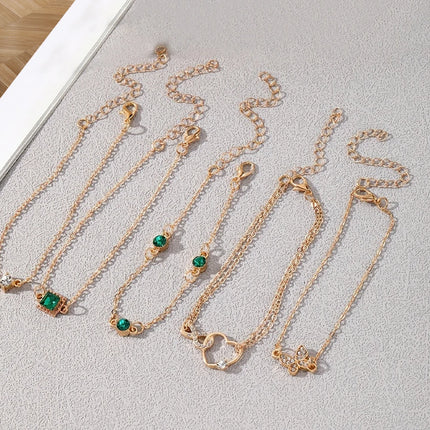 5-piece women's jewelry set, fashionable and casual bracelet set, suitable for daily wear and holiday gifts for friends