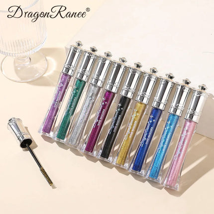 Black Sparkling Mascara Colorful Diamond Waterproof Smudge-Proof Curl Thick Eyelash Extension Glitter Mascara Big Eyes Makeup