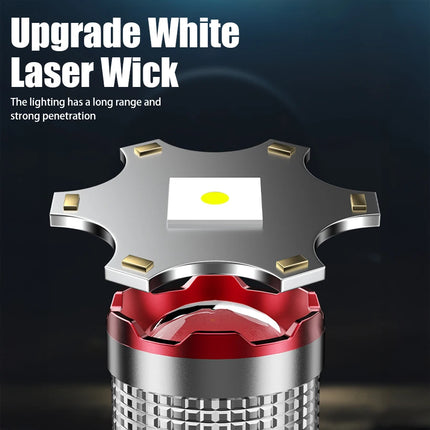 Super Bright LED Flashlight USB Rechargeable Torch Telescopic Zoom Handheld Flashlight Outdoor Camping Emergency Fishing Lantern