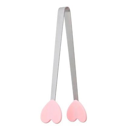1pc Creative Silicone Stainless Steel Mini Snack Food Tongs Non-slip Handles BBQ Bread Ice Cube Clip Kitchen Accessories