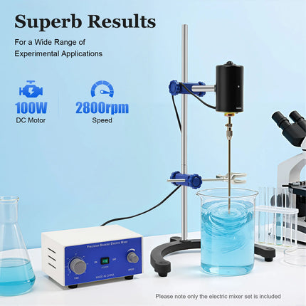 Electric Mixer, Overhead Stirrer 100W US Plug, 0-2800 RPM Adjustable Speed with Timer, 10L Capacity for Laboratory, Epoxy Resin Electric Stirrer Lab Equipment Liquid Lotion Cream Cosmetic Magnetic Stirrer Laboratory 110V