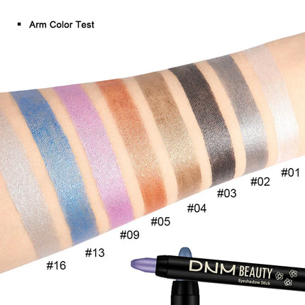 16 Colors Pearlescent Eyeshadow Sticks High Pigmented Eyeshadow Pencil Glitter Waterproof Long-Lasting Eye Makeup Non-Smudged