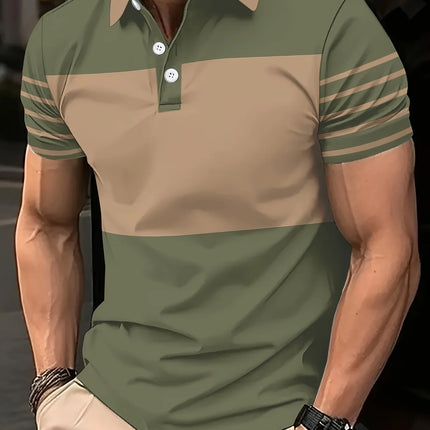 The 2025 summer new men's POLO shirt is a casual fashionable and breathable 3D printed men's T-shirt