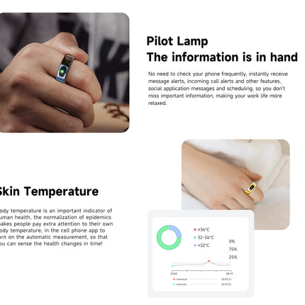 IMIKI Smart Ring 1 vibration Global System health Monitoring Heart Rate Blood Oxygen Saturation 5ATM Waterproof Men and Women