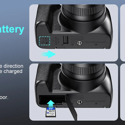 4K Digital Camera Professional photography 12X Optical Zoom 72MP Auto-Focus WIFI Flash Light For Tiktok Ins Youtube Webcast