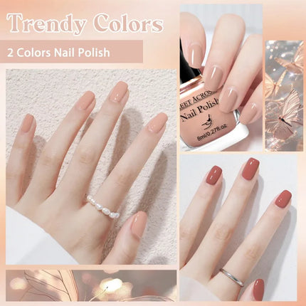 2Pcs 8ml Red Water-Based Peel Off Nail Polish Set Air Dry Easy to Apply Long Lasting Nail Art Manicure Vernis DIY for Home Salon