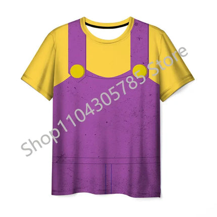 Super Mario Boys Girls Clothes Princess Peach Luigi T-shirt Cool Comfortable Sweat Absorption Short-sleeved Top Baby Show Gifts