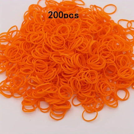 200pcs Rubber Loom Bands DIY Bracelets Wristband Silicone Rubber Hairbands Craft Kit Toys Birthday Christmas Gift Party Supplies