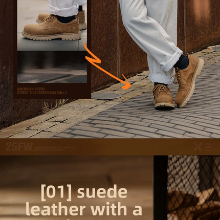 Golden Camel Men's Shoes 2026 New Business Casual Soft-Soled Leather Shoes High-Quality Non-slip Velvet Warm Work Shoe