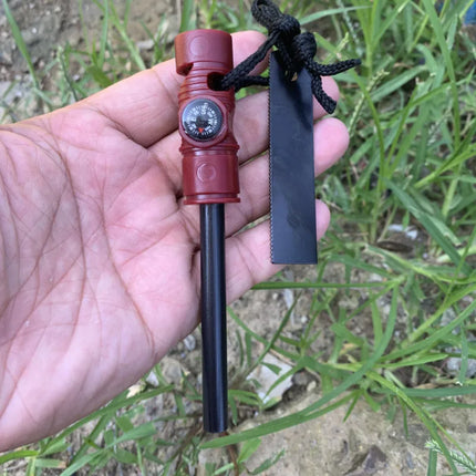 Outdoor compass Waterproof Ignition Stick Magnesium Strip Scraper Camping Survival Ignition Stone Portable Fire Starting Device