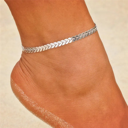 YOBEST Gold Color Double-Layer Anklets For Women Girl New Trend Leg Chain Waterproof Jewelry Gift Party