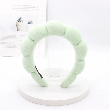Women Girls Sponge Co Spa Makeup Bubble Terry Cloth Headband Puffy Retro Hair Bands Soft Hairband Headwear