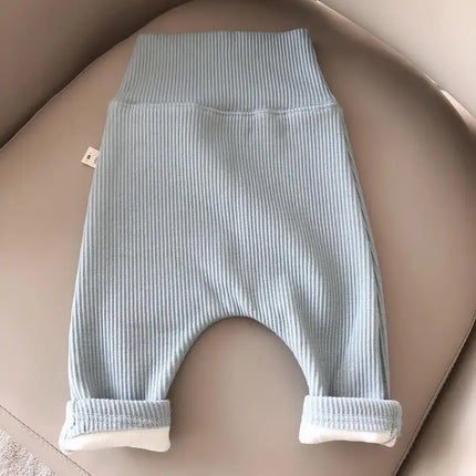 Baby Pant Autumn Winter Added Fleece Warmth Thickening Babies Aged 0-4 Years Old High Waisted Bottom Casual Pants Winter Wear