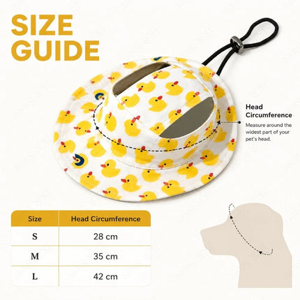 Dog Hat Printed Pet Cap Adjustable Sun Shade for Small Medium Puppy Pug Corgi Dachshund Outdoor Travel Walking Costume Accessory