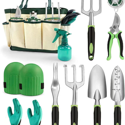 Garden Tool Set Garden Bag With Trowel Cultivator Hand Rake Transplant Trowel Gardening Gloves For Weeding Loosening Soil